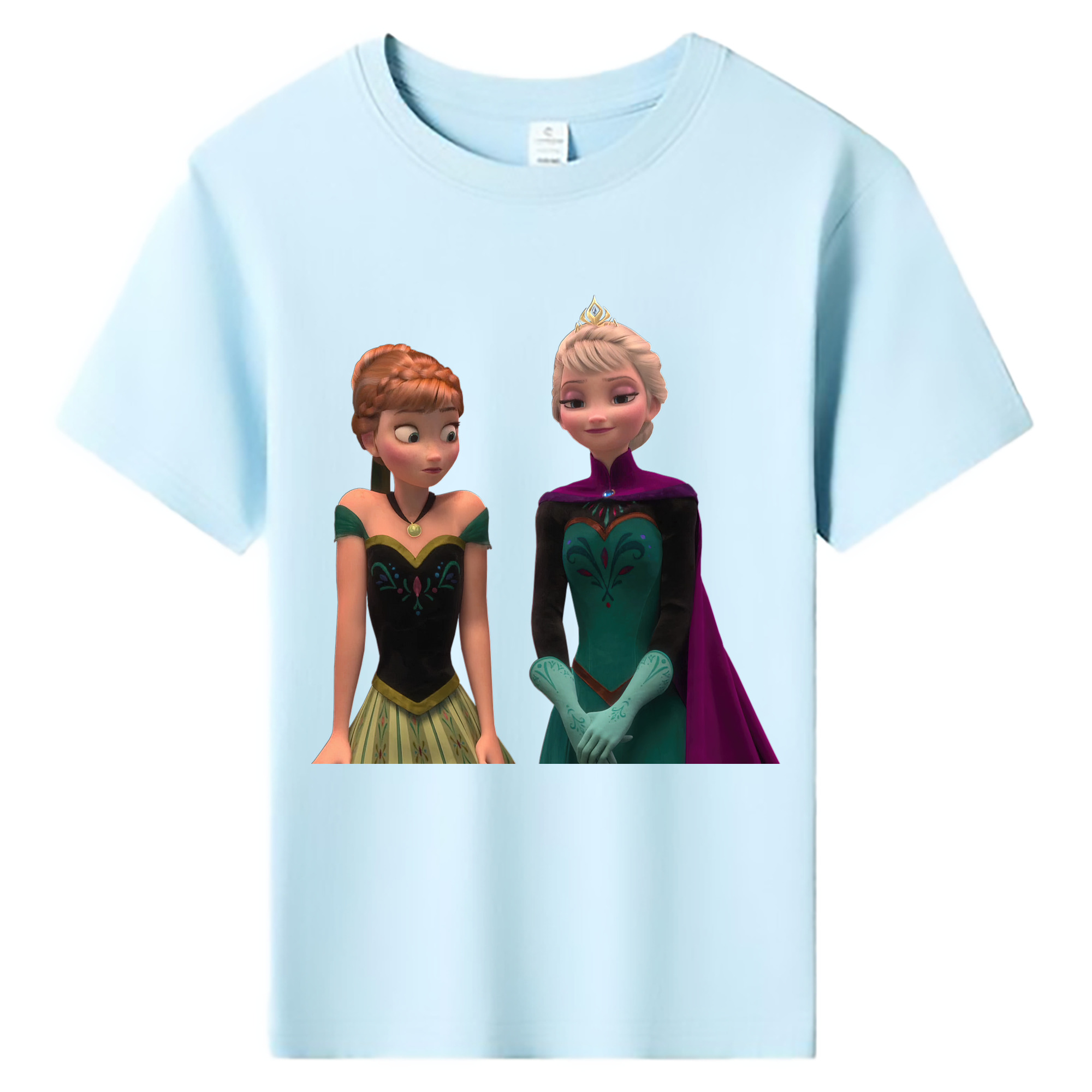 （画像用） アナと雪の女王 アンナ エルサ Frozen Anna Elsa 綿100％キッズTシャツ（フロントプリント）